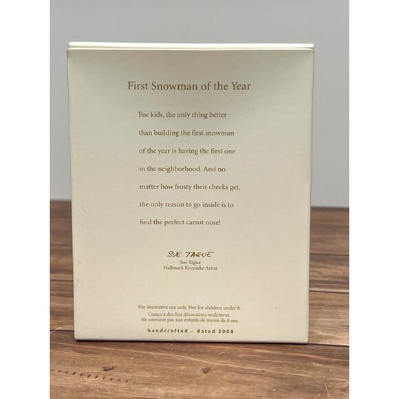 2008 HALLMARK KEEPSAKE ORNAMENT QXG7231 FIRST SNOWMAN OF THE YEAR BUILDING - Picture 3 of 11